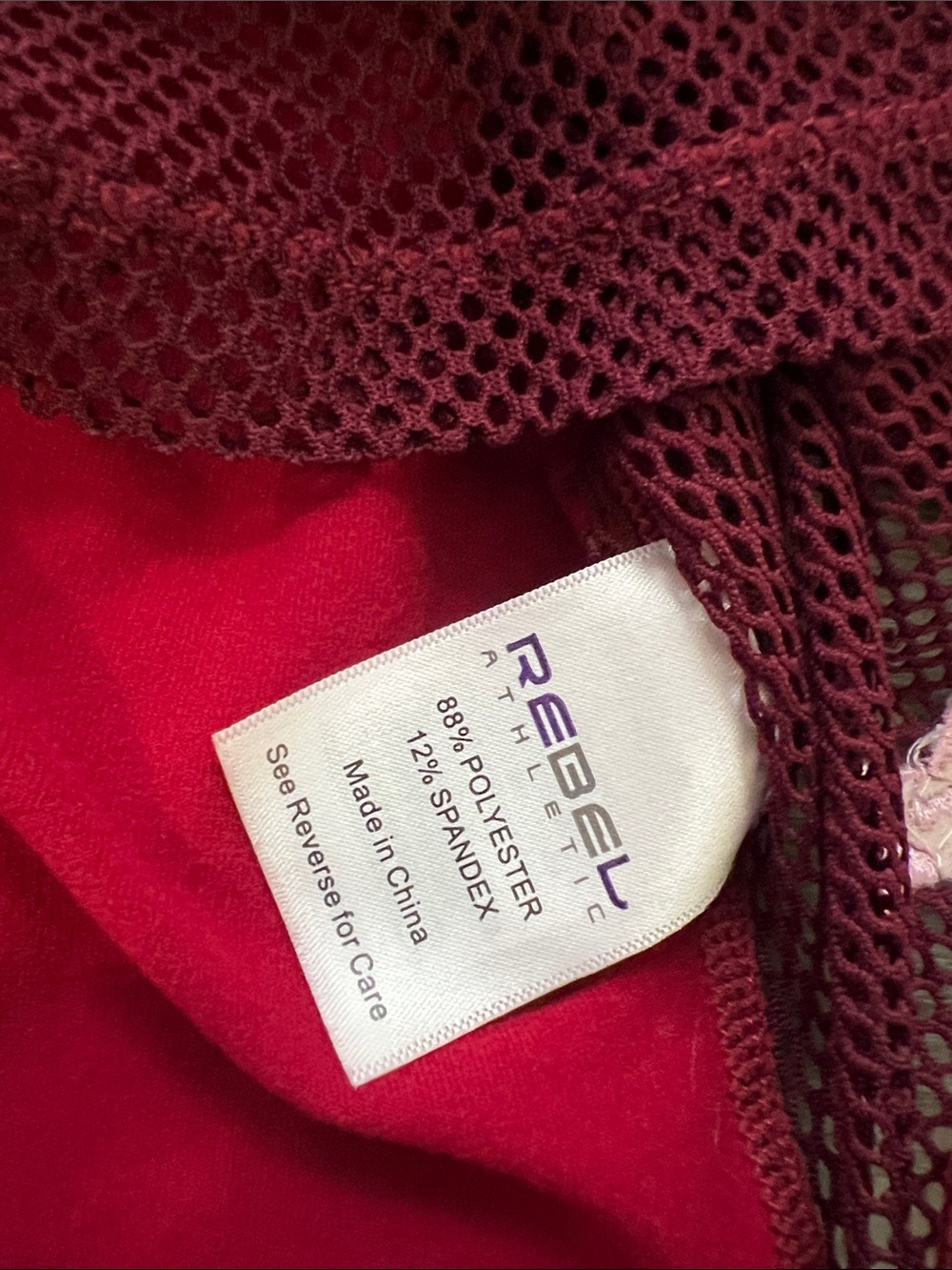 NWT Rebel Athletic Cheer Athletics red mesh hooded crop top size YM - Picture 5 of 5